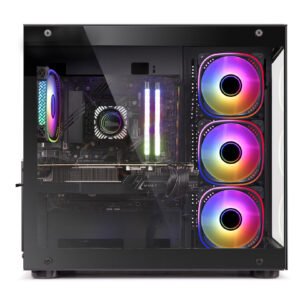 SENTEY GAB A30 BLACK, VIDRIO TEMPLADO LAT/FRONT 4 FAN