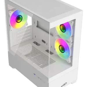 SENTEY H30, WHITE 5 FANS ARGB VIDRIO TEMPLADO